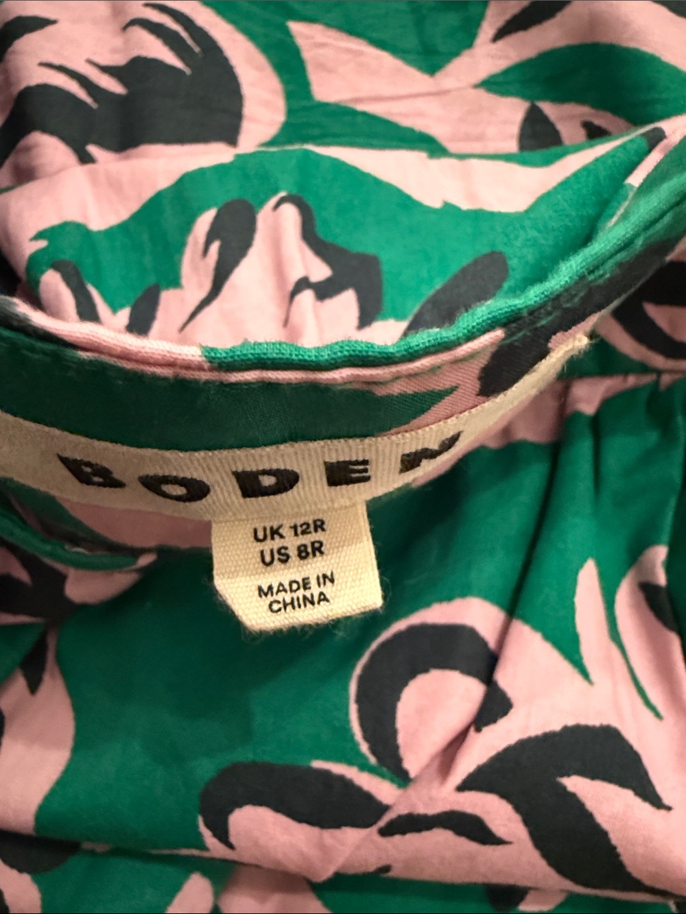 Boden Green Pink Floral Tiered Maxi Skirt 100% Cotton side pockets, cottagecore - Picture 5 of 13
